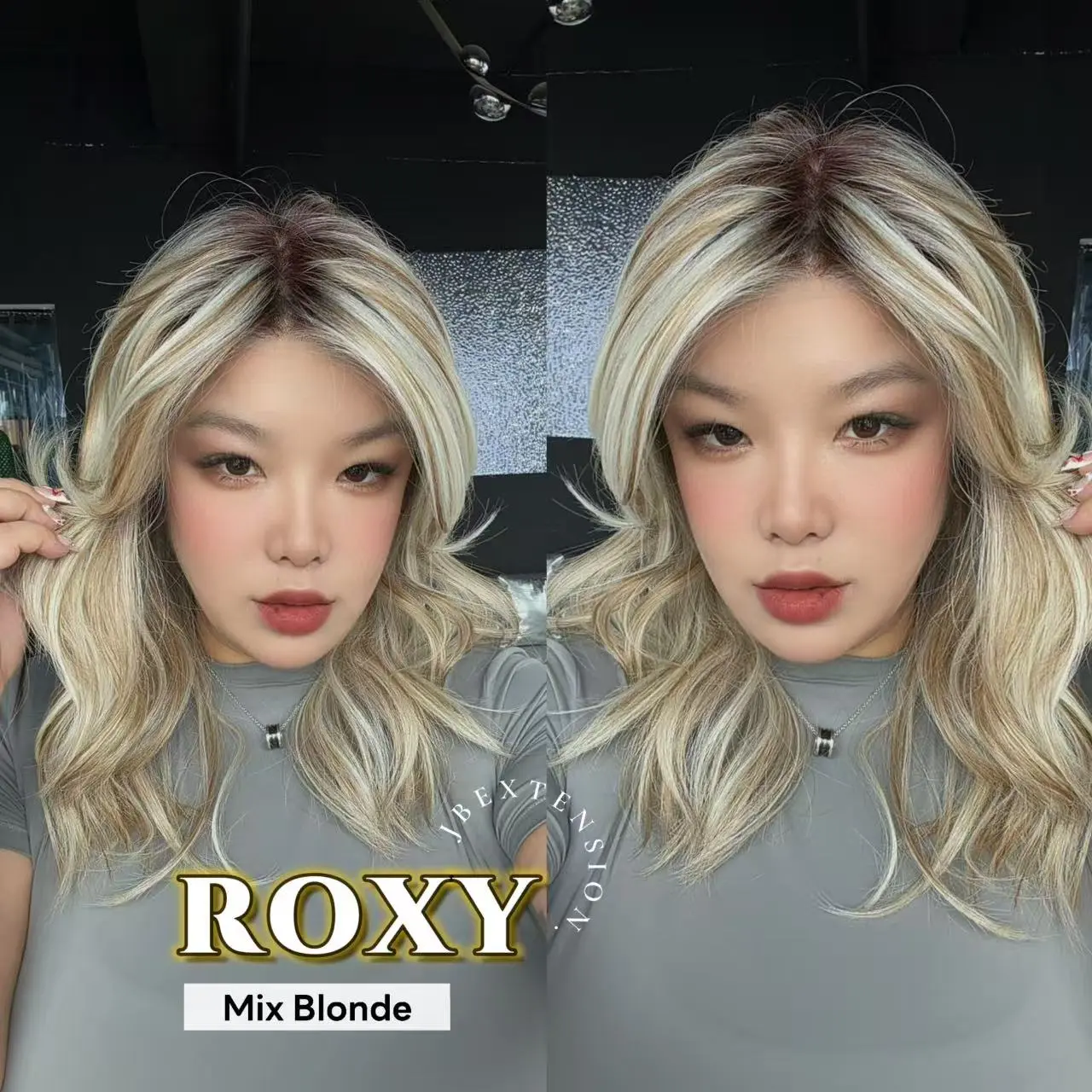 JBEXTENSION ROXY MONO Full Monofilament Handmade Full Lace Full Hand Tied Wig 19 Inches Mono Lace Handmade Futura Fiber Wig with Anti-slip Silicone Strips Glueless Wig ROXY MONO【BENDY EAR TABS】