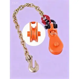 Heavy Duty 2 Ton Snatch Block Pulley with Swivel Shackle, 3" Sheave for 3/8" Wire Rope, G80 Certified Lifting Gear for Towing and Recovery, Flatbed Truck Rollback Wrecker Car Carrier Cable Application