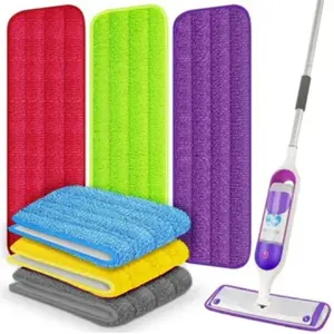 16 inch Reusable Mop Pads Microfiber Spray Mop Replacement Heads for Wet/Dry Mops Compatible with Bona Floor Care System (6 Pack)