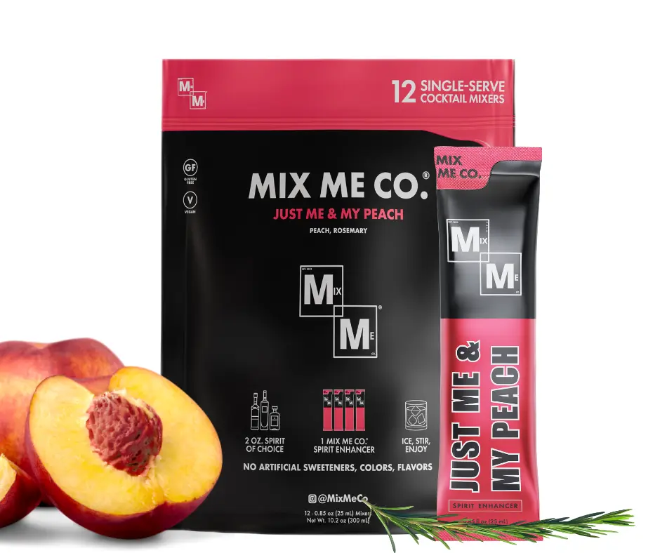 12 Pack - Tequila, Gin, and Vodka Lovers Cocktail Mixer - Just Me & My Peach (Peach & Rosemary) Cocktail Mixer