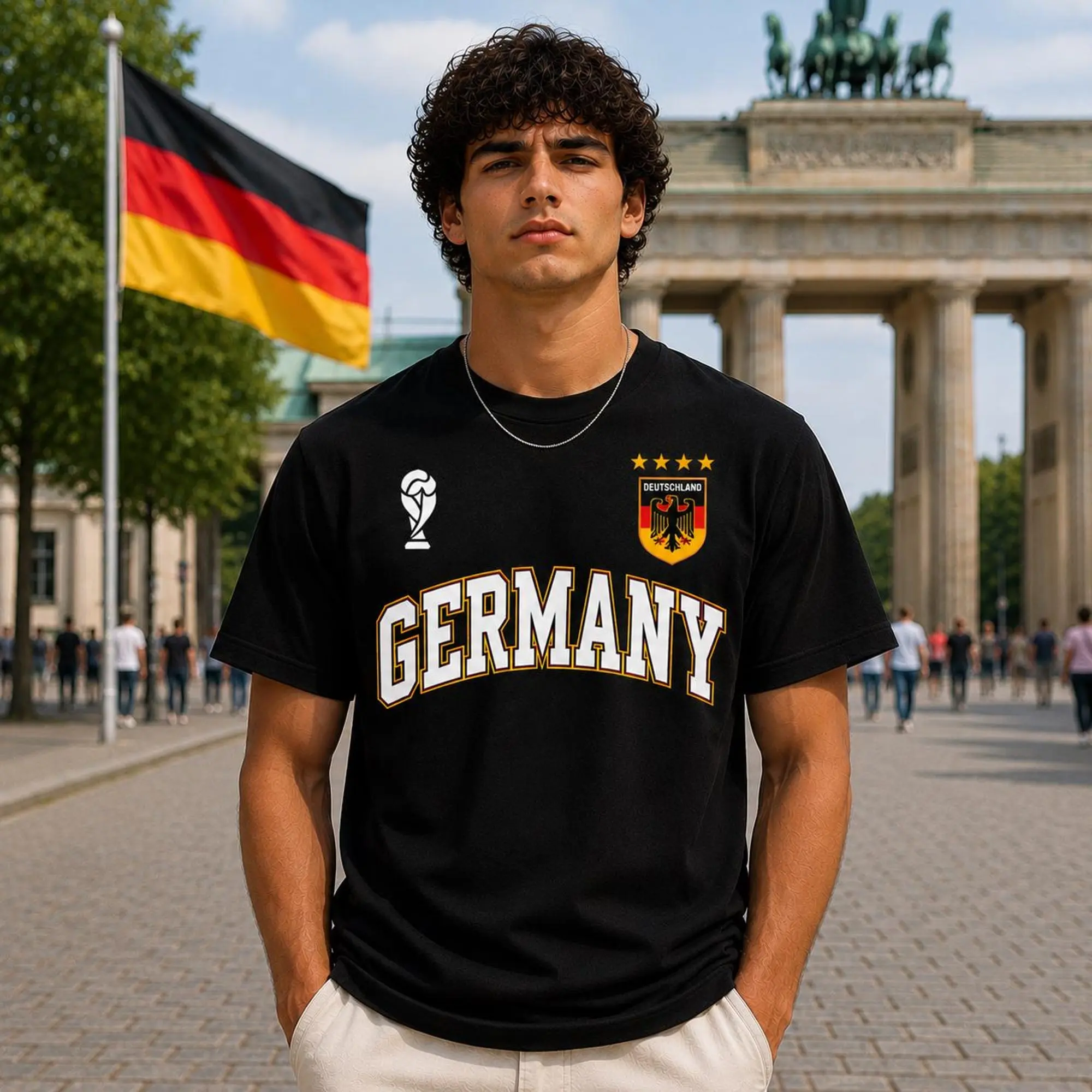 Germany Football Fan Shirt 2026, Supporter Tee, Black Deutschland WC Apparel