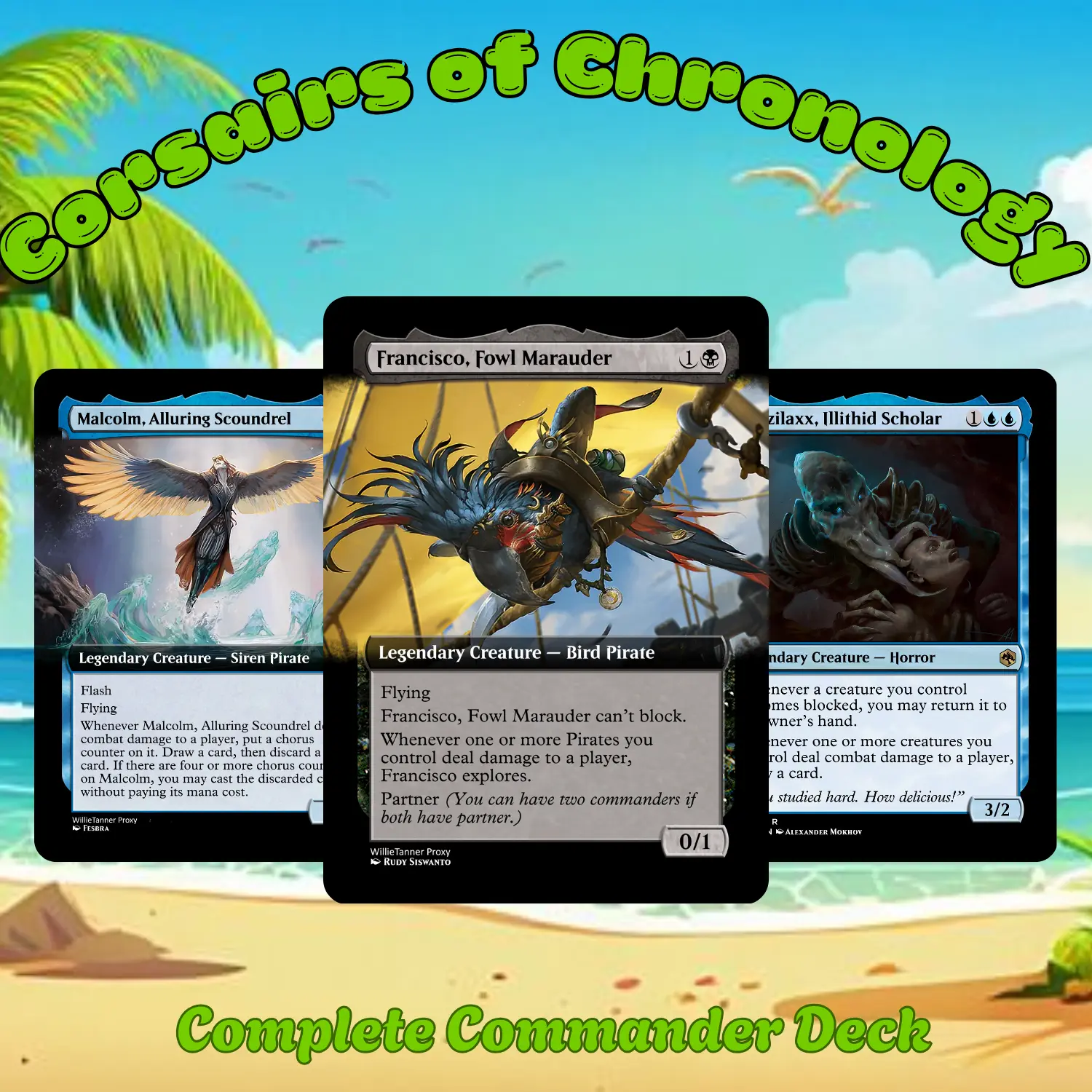 MTG Commander Deck: Corsairs of Chronology MTG Proxy Deck – Time Pirate Theme 100 Cards Commander EDH Build – Temporal Magic & Adventure Fantasy Art - MTG Cards – Premium Collector Set – Perfect Gift for Magic Fans