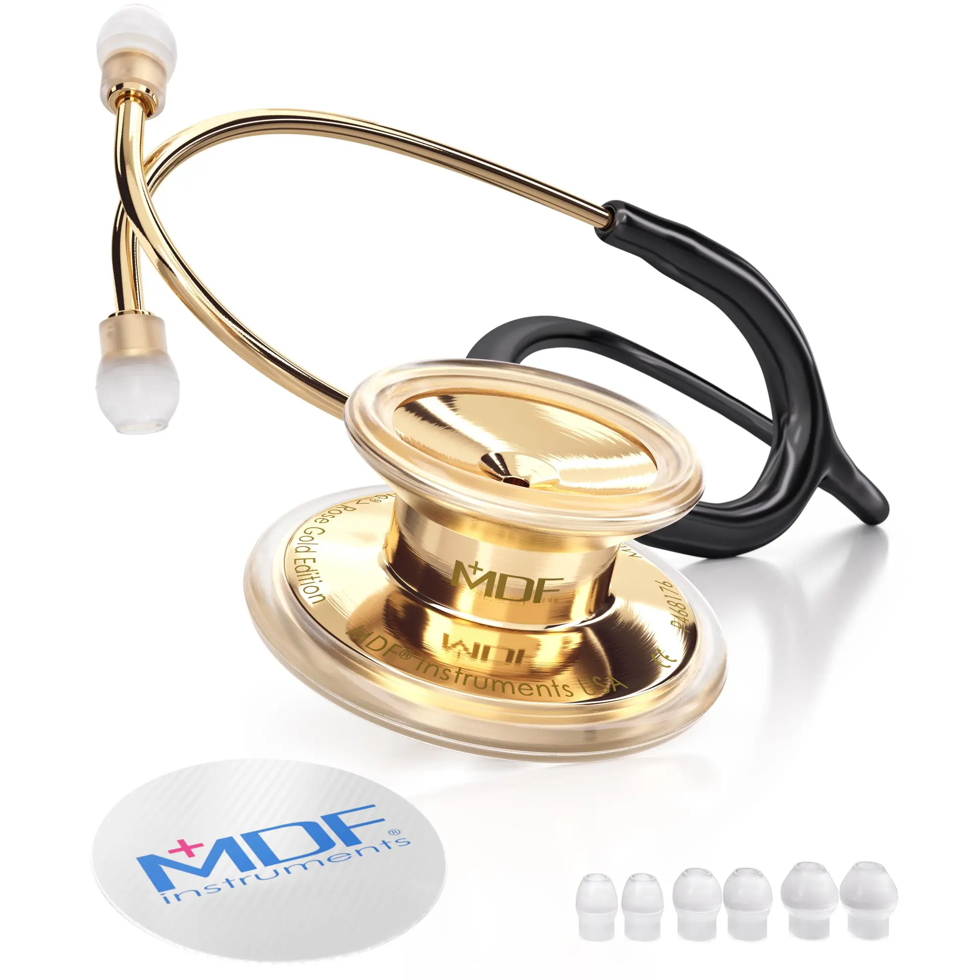 MD One® Adult Stethoscope - Black/Gold
