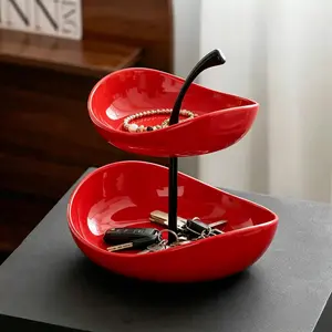 Elegant Apple-Shaped Dual-Layer Accessory Storage Rack, Fun Art Design Meets Practical Functionality, Perfect for Modern Home Decor