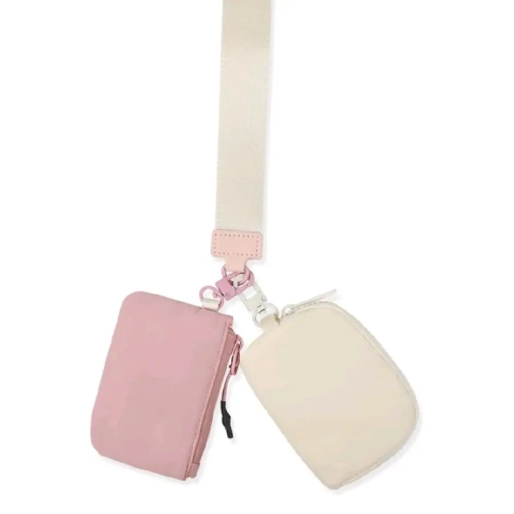 Dual Pouch Wristlet Keychain Wallet - Available in Multiple Colors, Includes Keychain & Wallet, Simple Design trendy all-match luxury handbags work bags everyday purse