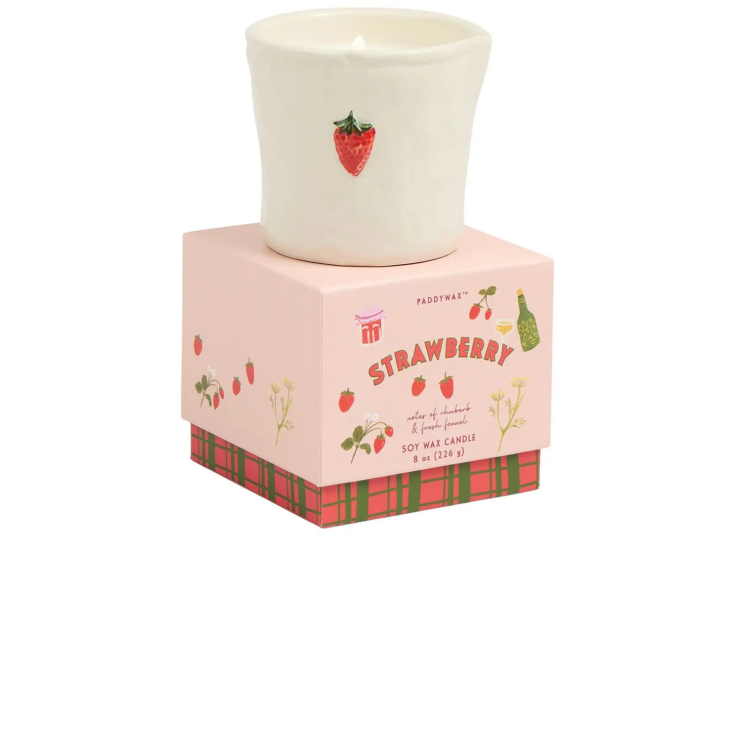 Paddywax Bistro Boxed Ceramic Candle in Strawberry