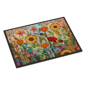 212 MAIN 18x27 in. Morning Bloom Indoor-Outdoor Mat, Floral Area Rug, Home Decor Textile Rug