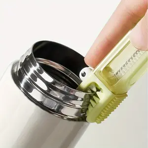 1pc, Cute Crocodile 3 In 1 Cup Brush, Water Bottle Cleaning Crevice Portable Multifunctional Kitchen Milk Groove Lid Supplies, Tool