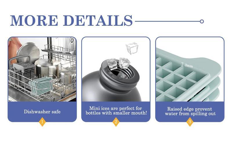 Mini Ice Cube Tray for Freezer, Nugget Ice Tray with Storage Bin, Makes 4×108 PCS Small Ice Cubes, Easy Release Crushed Ice Maker Tray for Drinks & Cocktails