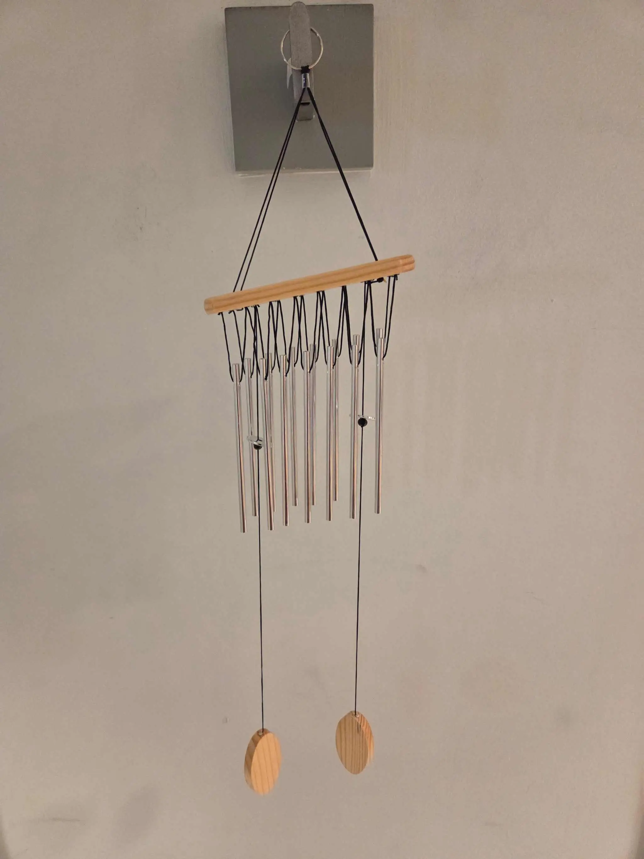 22 inch Mini Wind Chime with Natural Wood Accent