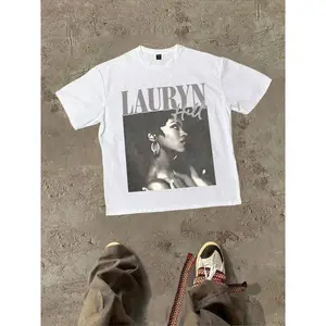 Music Lauryn Hill Themed With Artist's Name And Image Themed Graphic Casual Soft Short Sleeve Pure Cotton 220gsm T - Shirt