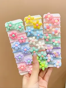 Cute Mini Size Flower Design Hair Tie, High Stretch Ponytail Holder, Elastic Hair Accessory, Fashion Hair Accessories, Casual Versatile for Women & Girls