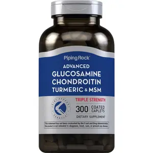 Piping Rock Glucosamine Chondroitin Turmeric MSM | 300 Caplets | Triple Strength | Advanced Supplement | Non-GMO & Gluten Free