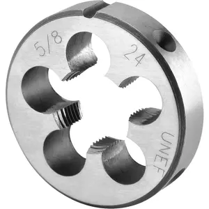 5/8"-24 UNEF Round Threading Die, 5/8 x 24 UNEF Right Hand Machine Thread Die