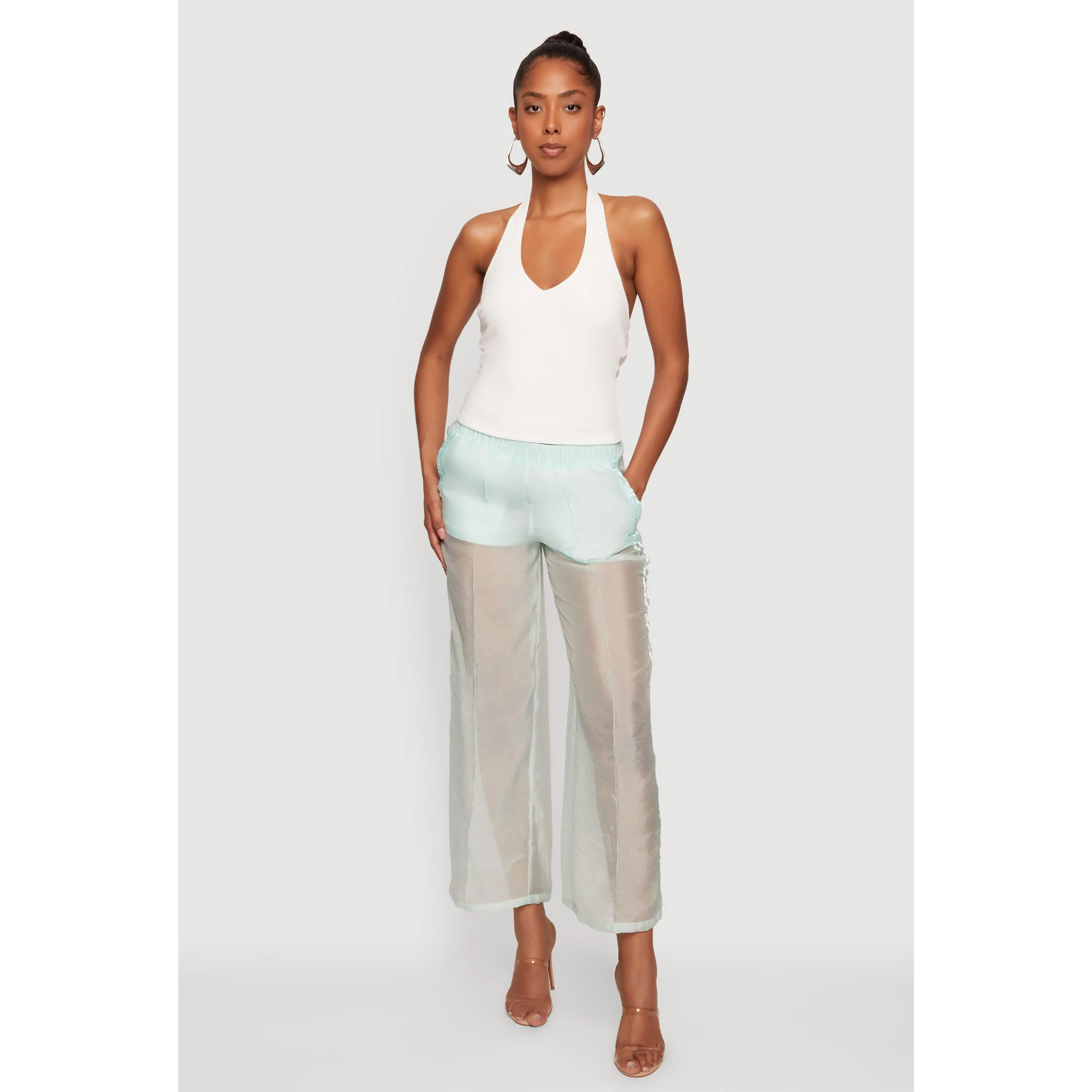 Organza Varsity Stripe Straight Leg Pants