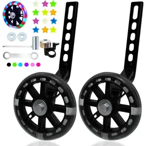 Flash Mute Bicycle Training Wheels, Compatible for 12 14 16 18 20 Inch Bikes