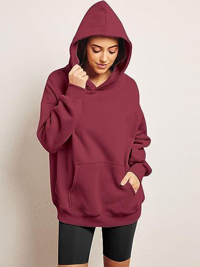 Women's Hoodies With Pockets Fashion Solid Sweatshirt Oversized Hooded Sweater Womens Clothing