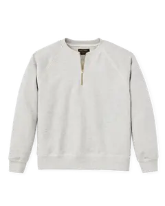 Quarter-zip Terry Sweatshirt - Heather Gray