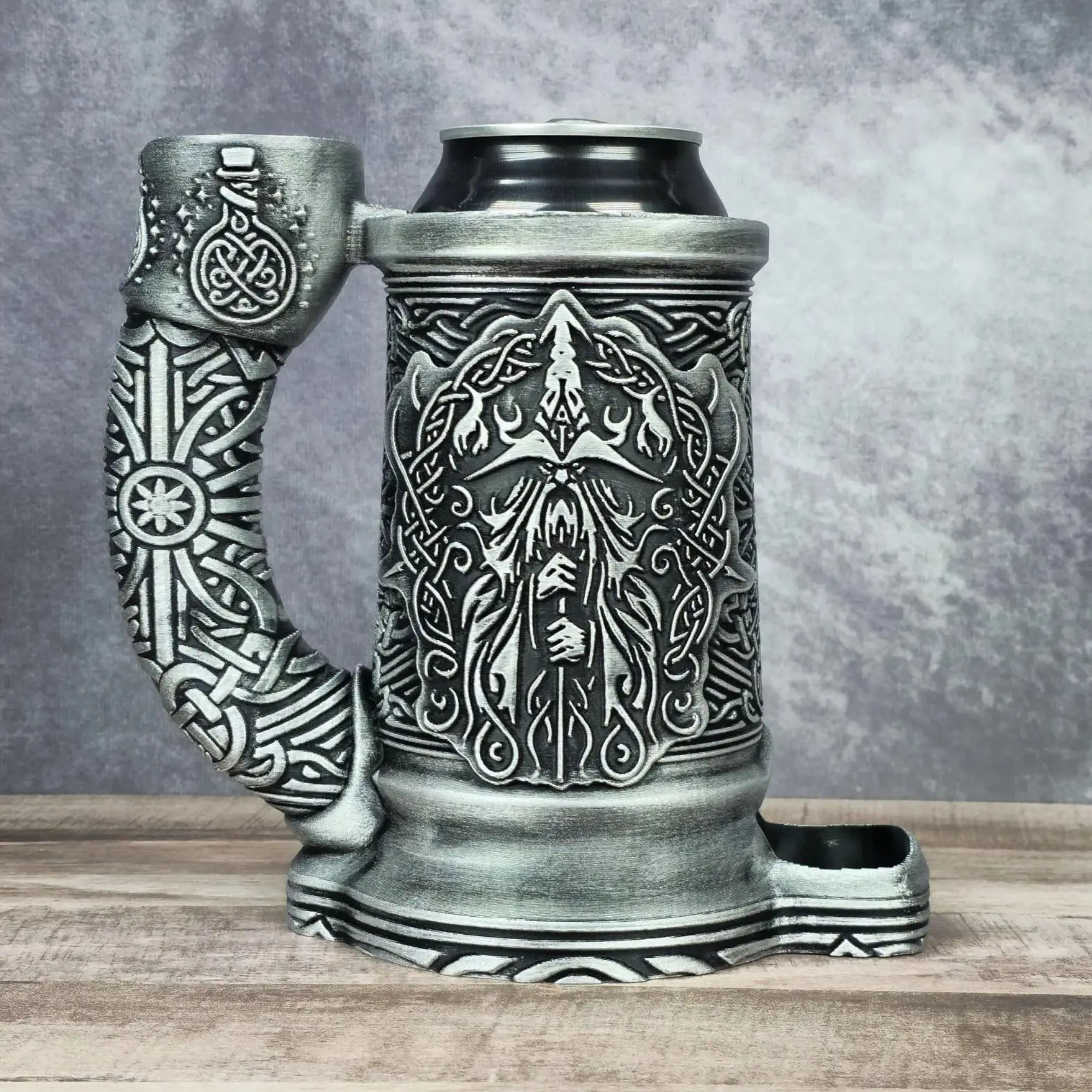Wizard Dice Tower Mug Can Koozie - Table Top Gaming Cup - DND Gaming Accessory Drinkware Reusable