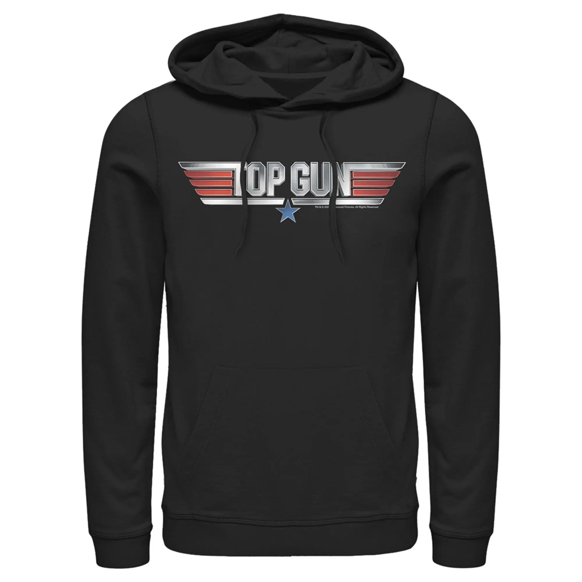 Men's Top Gun Shiny 3D Logo Pull Over Hoodie