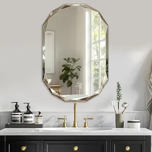 Bathroom mirror for wall 20 x 30 oval mirror bathroom vanity mirror beveled edge frameless wall mount vanity mirror wall mirror decorative irregular beveled edge mirror