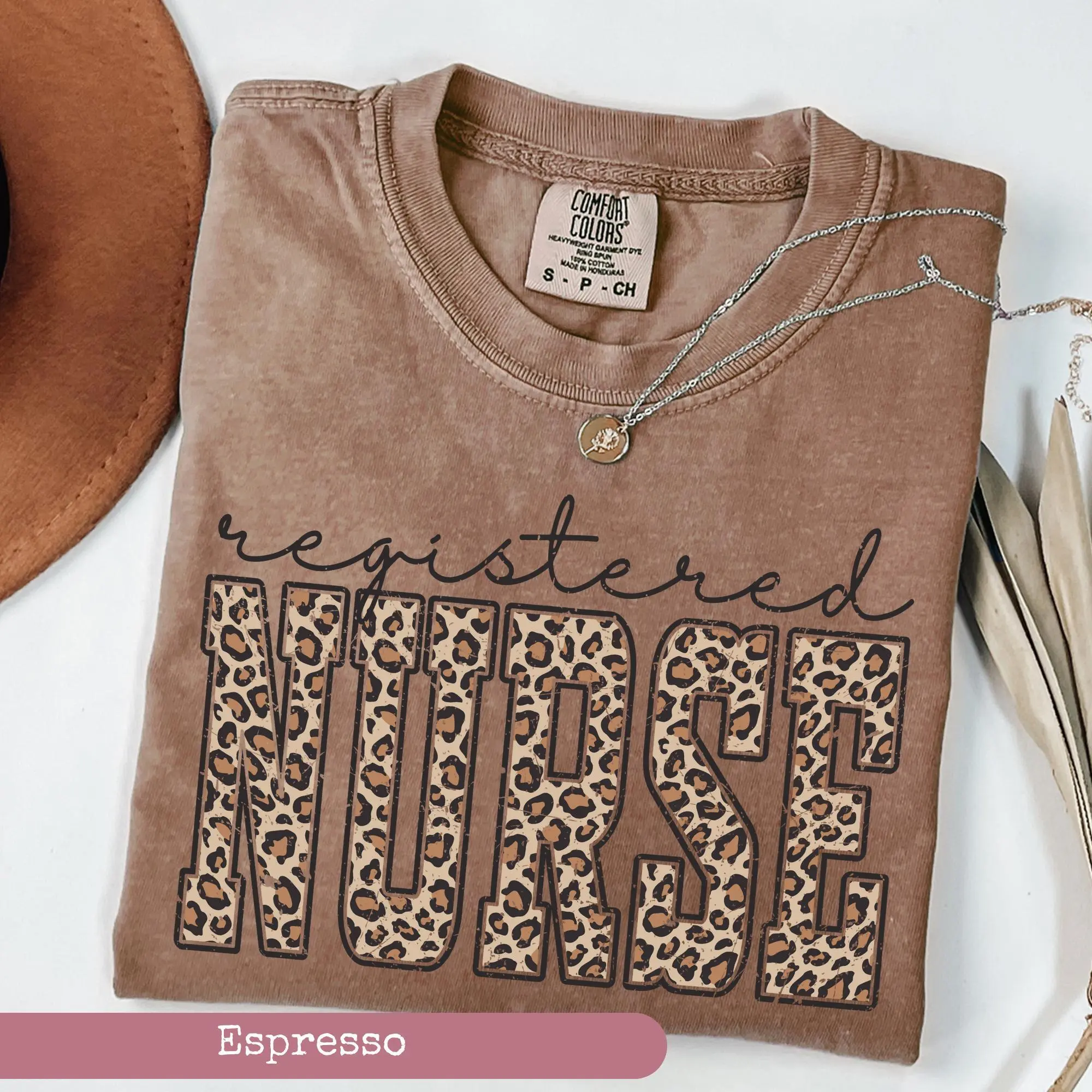 Comfort Colors® Leopard Rn Nurse Shirt, Registered Nurse Rn Gift, Rn Nurse Shirt, Rn Lpn Gift, Gift For Rn, Nursing Gift, Nursing School Fit Top Fabric Womenswear