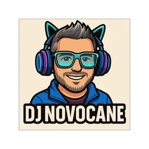 Custom DJ Novocane Square Vinyl Stickers, Fun Laptop Decals, Personalized Music Stickers, Unique Gift for DJs, Music Lovers, Vinyl Art