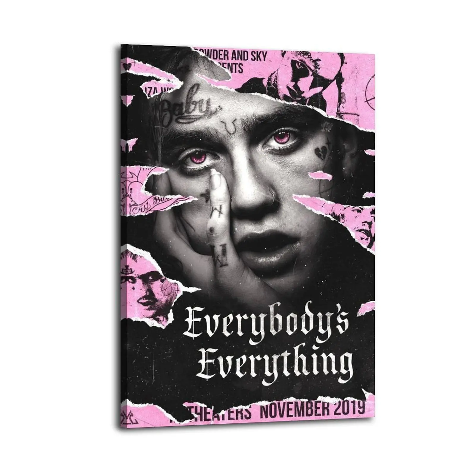 Lil Peep Everybody’s Everything Artistic Waterproof Canvas Wall Poster Print, Decor Hanging for Home, Portable Installation, Thoughtful Gift Idea