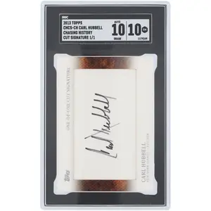 Carl Hubbell New York Giants Autographed 2013 Topps Chasing History Cut Signature #CHCS-CH #1/1 SGC Authenticated 10/10 Card - Fanatics Authentic Certified