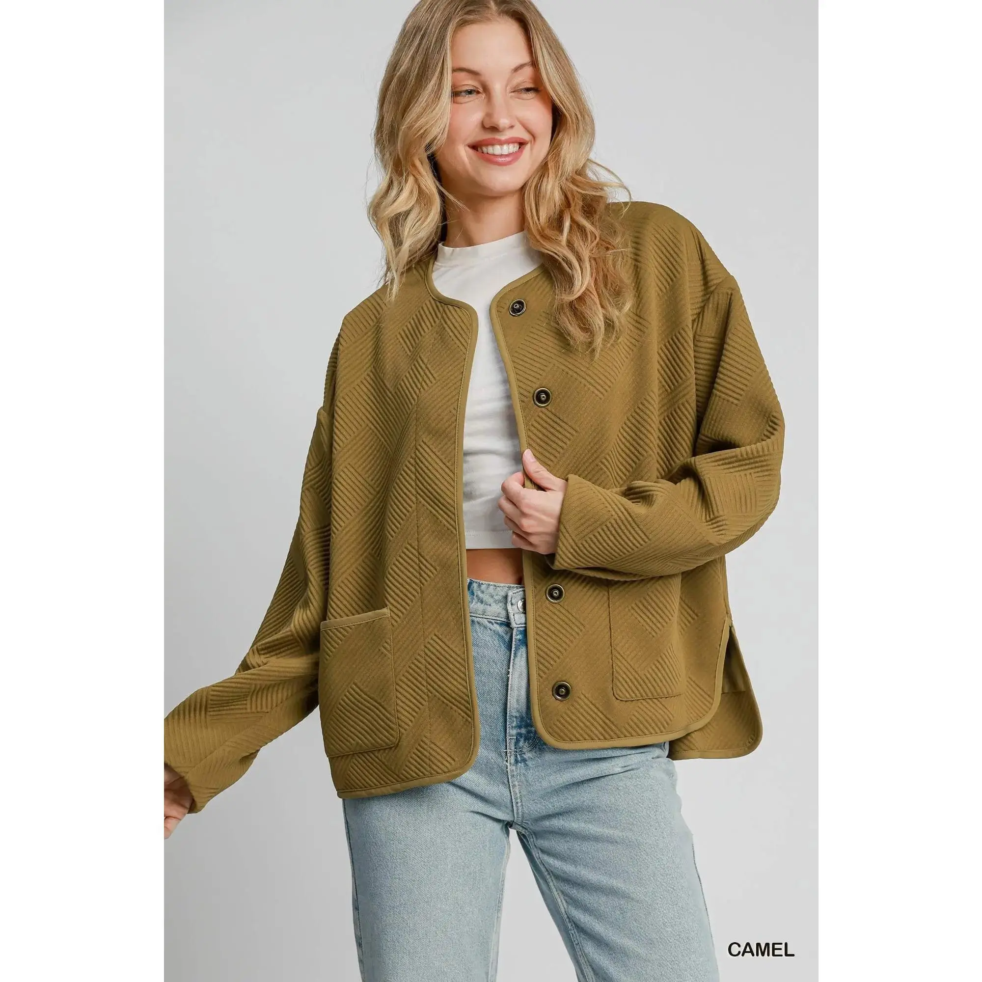Umgee Textured Jacquard Jacket