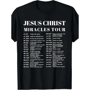 [100% Cotton] 100% Made in USA, 180g Jesus Christ Miracles Tour T-Shirt