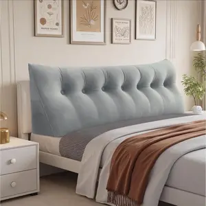 Headboard Pillow,Bed Wedge Pillow for Headboard,Headboards Wedge Pillow ,Bed Bolster Cushion Headboards with Removable Cover,Suitable for Sitting and Sleeping(Grey,Size:76x8x20