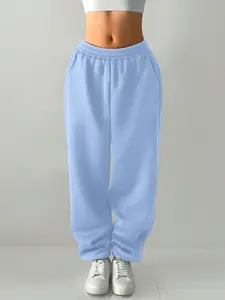 Ankle Cuff Sweatpants, Korean Style Loose Fit, Soft Drape Fabric, Youthful Date, School Travel Wear