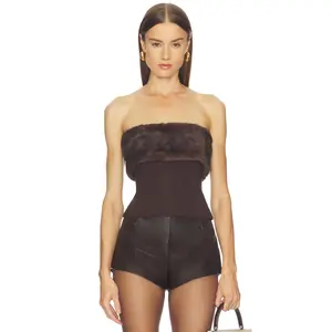 Camila Coelho Isadora Top in Chocolate