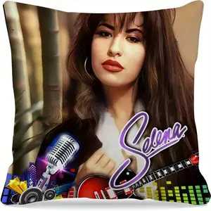 1pc Selena Quintanilla Polyester Pillow Case, Zipper Closure – for Sofa and Bedroom Decor, Decorative Pillow Cover