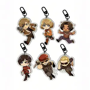 Resident Evil 4 Chibi Acrylic Keychain – Leon, Ashley, Ada, Krauser, Wesker & Merchant, Anime Charm Pendant for Bag