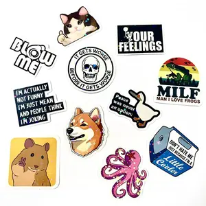 130PCS Funny Saying Vinyl Sticker Pack - Snarky, Sarcastic Bold Humor, Laser Holographic Sparkle, Waterproof Meme Decals for Laptop, Water Bottle, Car Bumper
