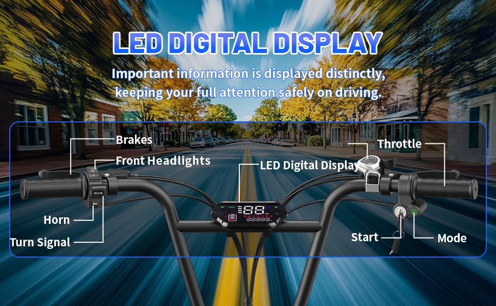 ASKMY E500 Fat Tire Electric Bike Replacement Parts – 20-Inch All-Terrain Fat Tires,  Left & Right Pedal Set, Waterproof and soft Seat, Brake Lever, Electric Throttle Handle Grip