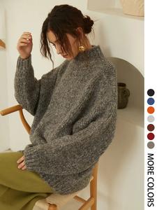women's solid drop shoulder mock neck cable knit fall sweaters, casual chic basic slight stretch long sleeve jumper for fall, fashion ladies' knitwear for daily wear, downtown girl clothes， slight stretch