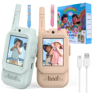Kids Video Walkie Talkies Toys 2 Pack Long Range Communication with Camera Ideal for 3-12 Year Olds Colorful Audio for Outdoor Indoor Play Holiday Christmas Gifts outdoorfun