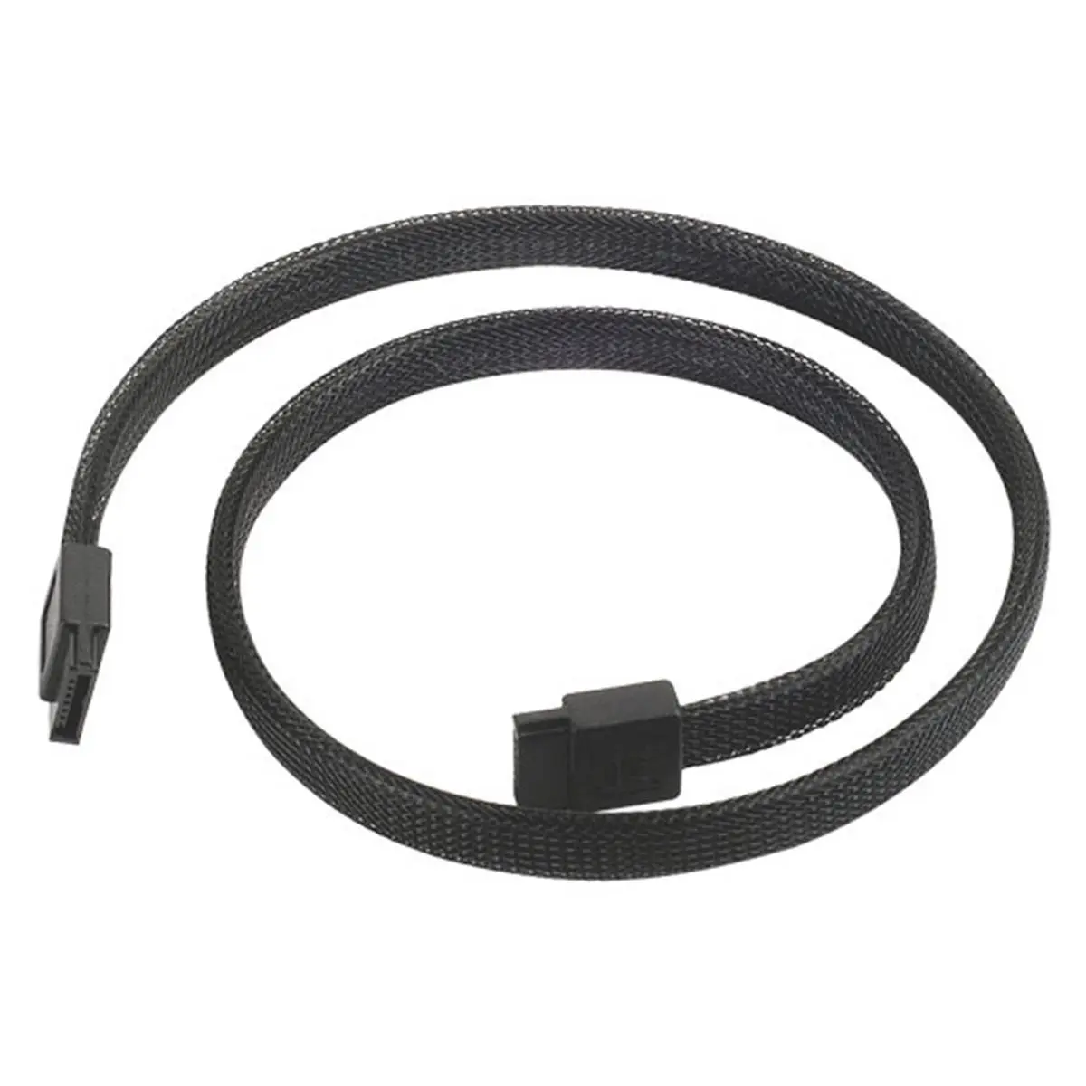 Silver Stone Technologies Commercial Grade SATA System Cable, 500mm White, 180° SATA Connectors, Metal Layer, High Bandwidth for Efficient Data Transfer