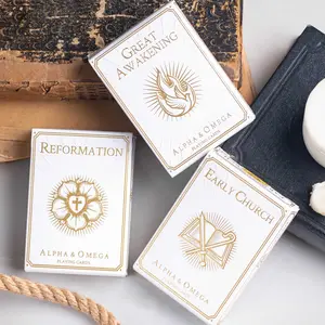 Alpha & Omega Playing Cards – Hand‑Illustrated Woodcut Style with Metallic Gold & Embossing