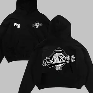 Vintage Ghost Racing Graphic Hoodie, 1996 World Series Design, Black Heavy Cotton Hoodie, Unisex Menswear Womenswear Top