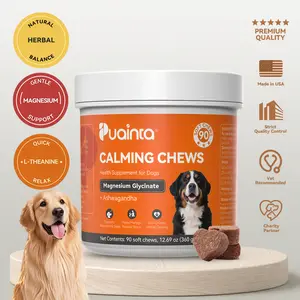 Puainta Calming Chews for Dogs - Magnesium Glycinate & Melatonin for Stress Relief and Restful Sleep #Summervibes #petlovers