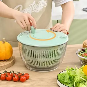 3-in-1 Salad Spinner & Vegetable Washer – 5.3 Qt Large Capacity Lettuce Spinner with Strainer, 5-Blade Vegetable Slicer & Egg Yolk Separator – Multi-Function Kitchen Prep Bowl Set for Fruits & Vegetables #SummerVibes