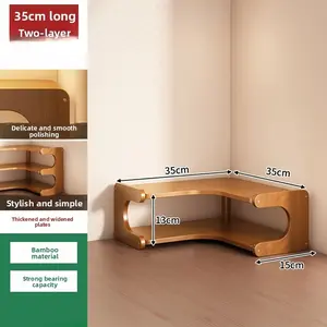 Dual-purpose space-saving corner desktop shelf, suitable for home offices, bedrooms and living rooms — stable in structure, easy to clean the surface, ideal for placing plants, books, stationery and decorative items — modern minimalist style