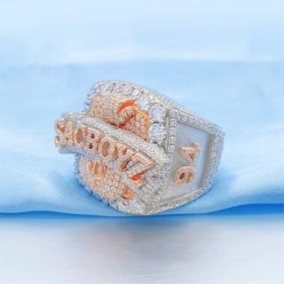 Luxury chilled personalized hip-hop boutique jewelry men's chilled champion ring genuine VVS silicon diamond ice-feel luxury style ring men's high-end ring, Mother's Day and Father's Day gift, large party wearing accessory