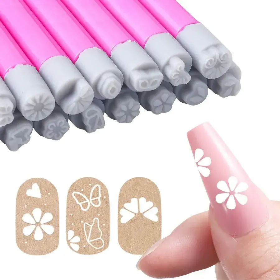 4Pcs/ 6Pcs Nail Art Stamp Pen Set, Easy DIY Nail Stamping, Stamper with Floral Butterfly Designs and Patterns