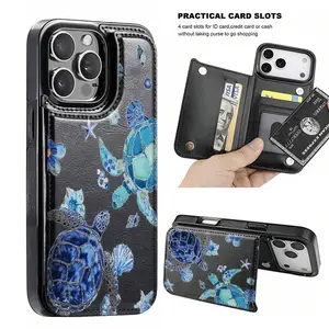 Phone Case - Turtle/Wallet Card Holder, Credit Card Slot Phone Case, Fashionable Trendy Coin Pouch, with Card Slot Function, can store bank cards, transit cards, and various other cards. Suitable for iPhone 17/16/15/14/13/12