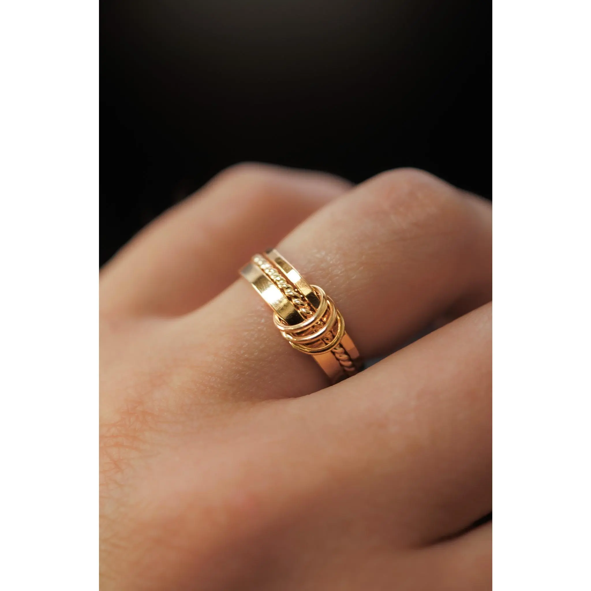 Triple Link Ring, 14K Gold Fill